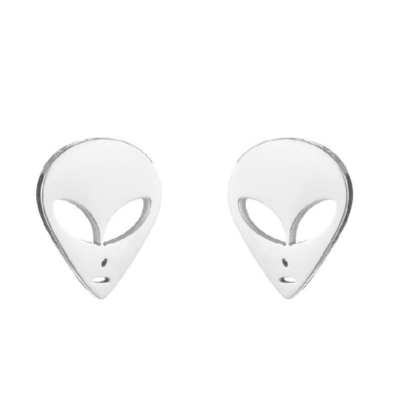 

Модный инопланетный пуссетный полый кафф для уха: Хэллоуинские серьги из нержавеющей стали