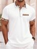 Men's Short-sleeve Polo Shirt with Stylish Abstract Wave Pattern, Casual and Trendy.