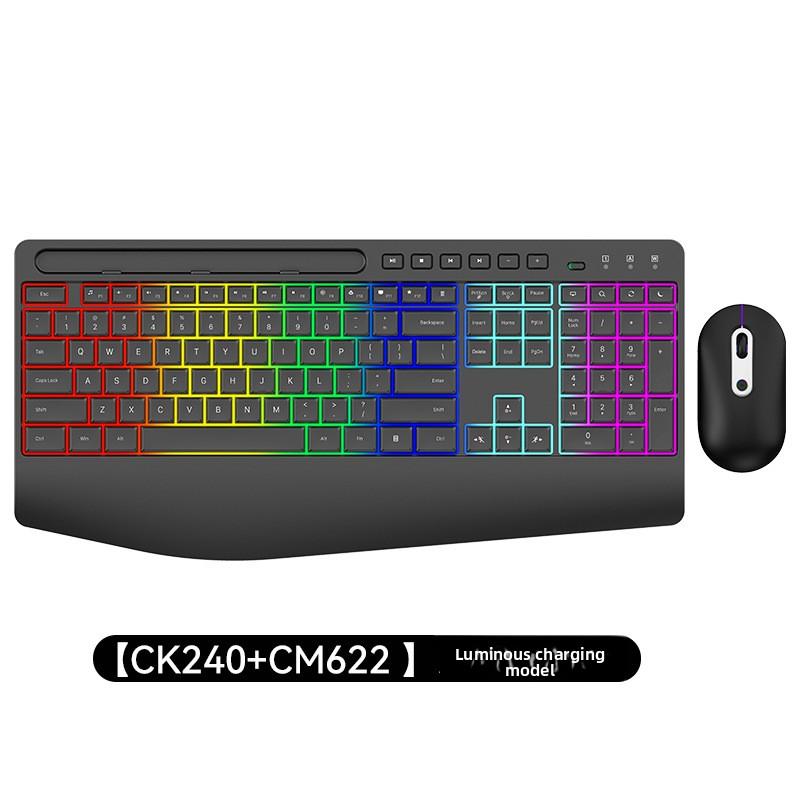 2.4G Wireless Keyboard Mouse Set with Card Slot Luminous Ergonomic Business Office