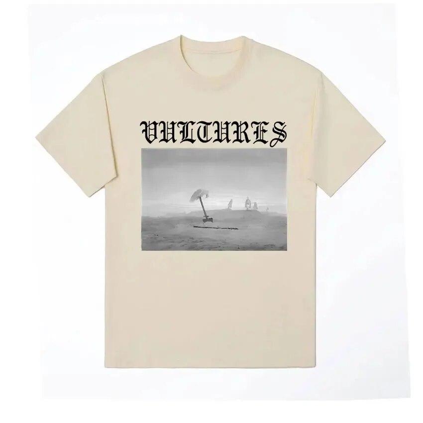 

2024 Kanye West Vultures Новая футболка с обложкой песни и альбома Унисекс Женские готические свободные футболки Хип-хоп Футболки в стиле панк Уличная одежда XL