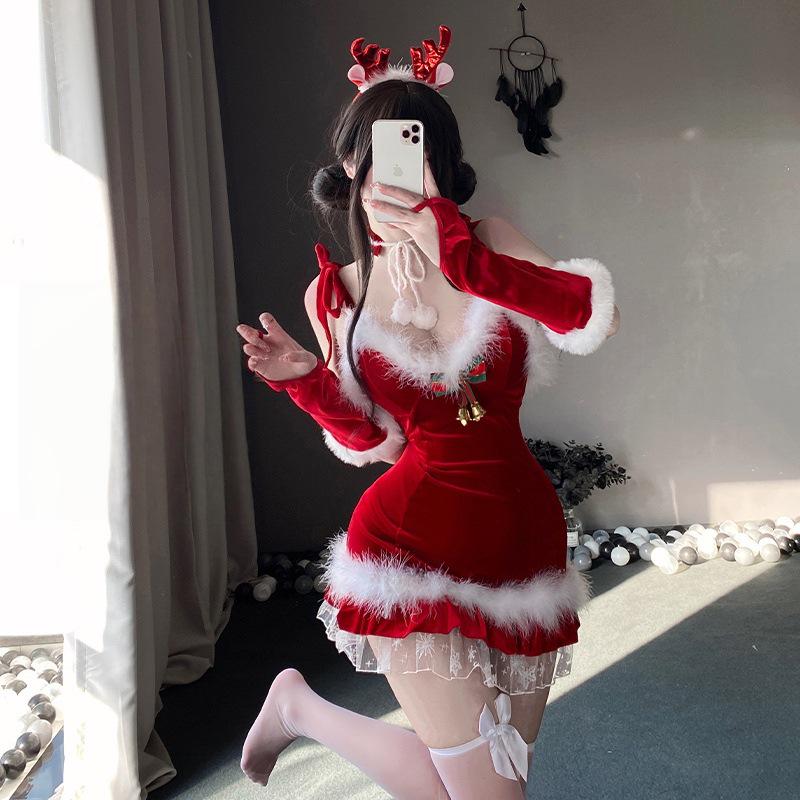 Šaty s nadýchanou sukní Santa Clause pro vánoční a halloweenské události
