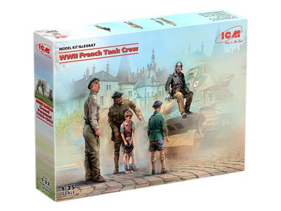 ICM 1/35 WWII French Army Tank Crew Plastic Model Kit 35647