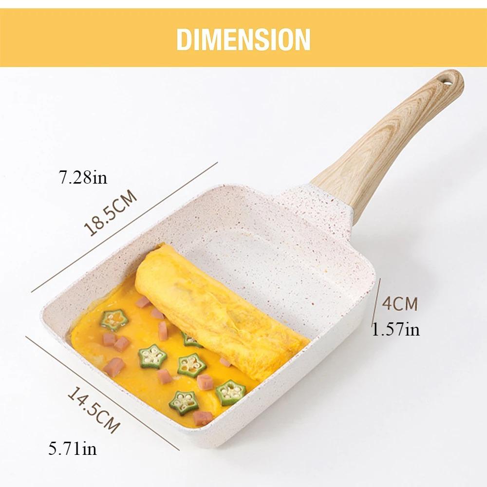 Nonstick Rectangular Pan Japanese Omelette Egg Roll Pans with Detachable Anti Scalding With Handle Kitchen Tools
