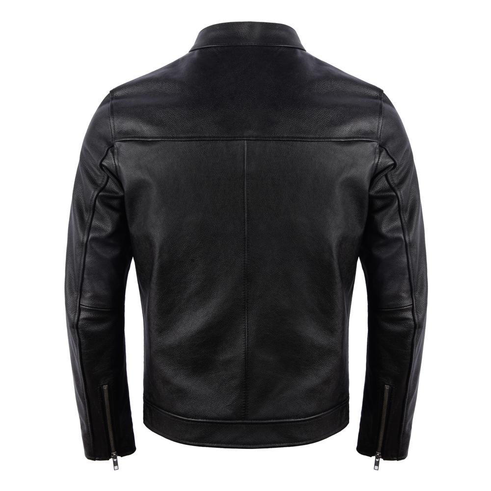 Real Cowhide Genuine Leather Jacket Men Black Motorcycle Coat Mens Biker Clothes Spring Autumn Asian Size