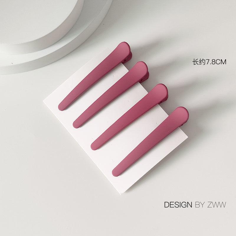 4Pcs/Set 7.8cm Barrettes Matte Solid Plastic Duckbill Hair Clips Hairpin No Trace Bangs Headwear Hair Accessories Women Girls