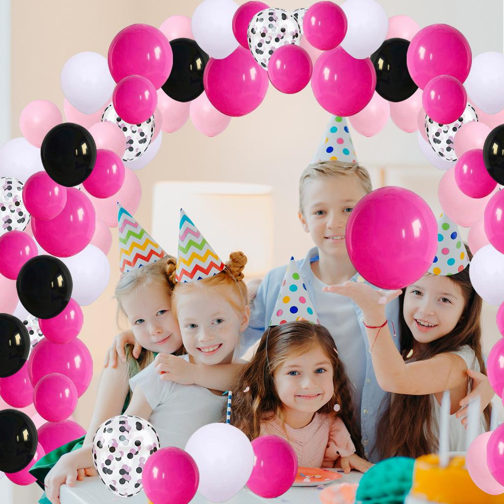 Black Garland Set, Confetti Latex Theme Arch, Party Decoration