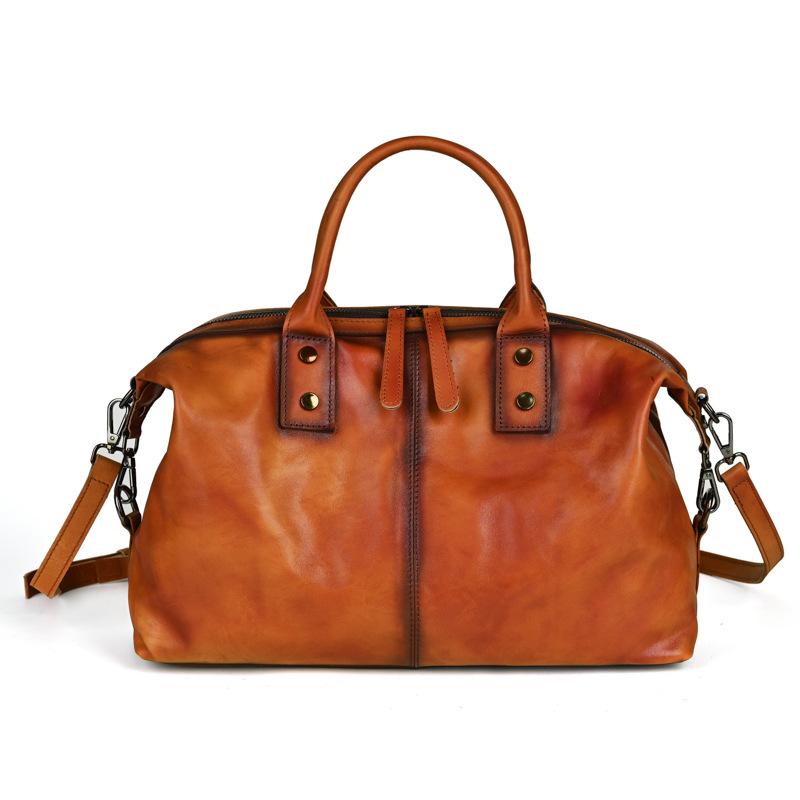 

Johnature Сумка из натуральной кожи в стиле ретро однотонная большой вместимости женская сумка универсальные сумки через плечо коричневый