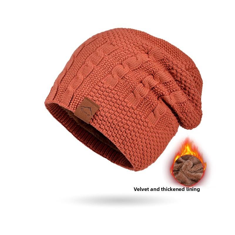 Knitted Winter Hat For Women With Thickening Lining Windproof Warmth For Outdoor Activities
