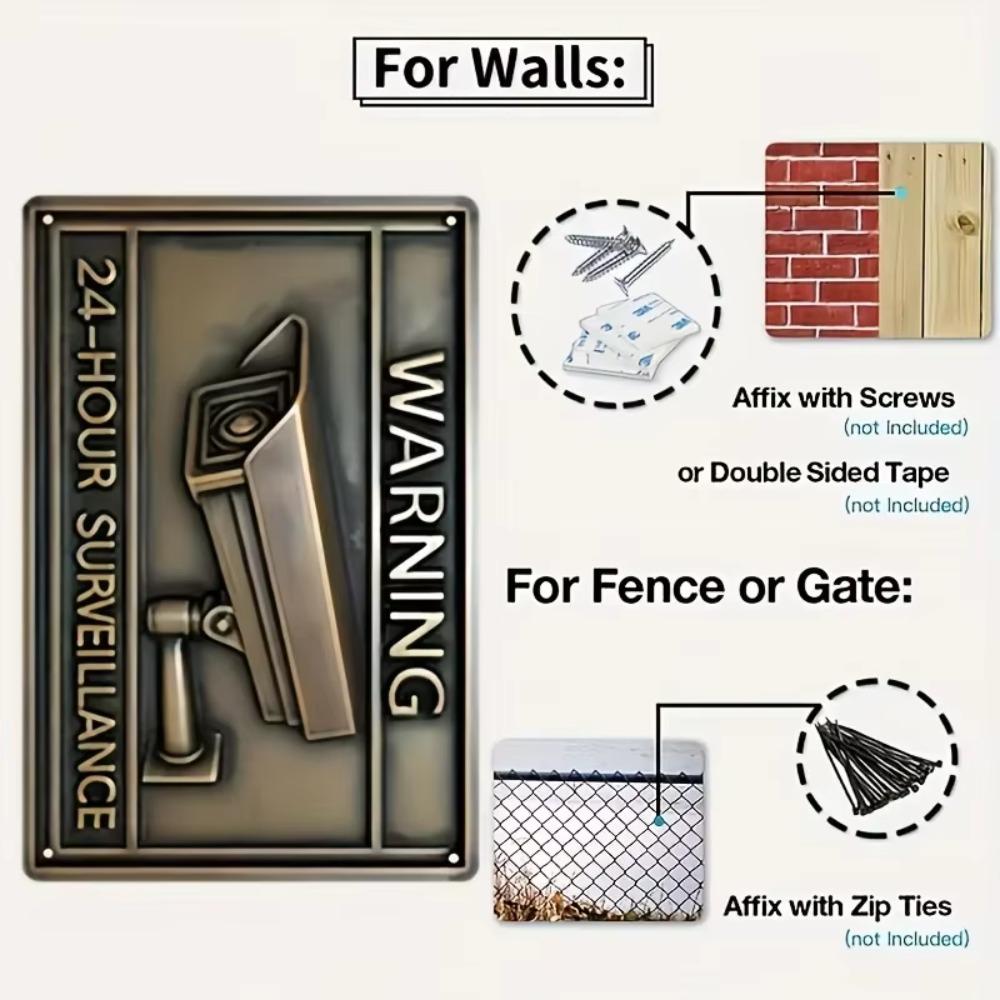 SurveillanceGuardPro™ Vintage Iron Sheet Painting | Surveillance  Sign | Durable Tinplate with Camera Graphic