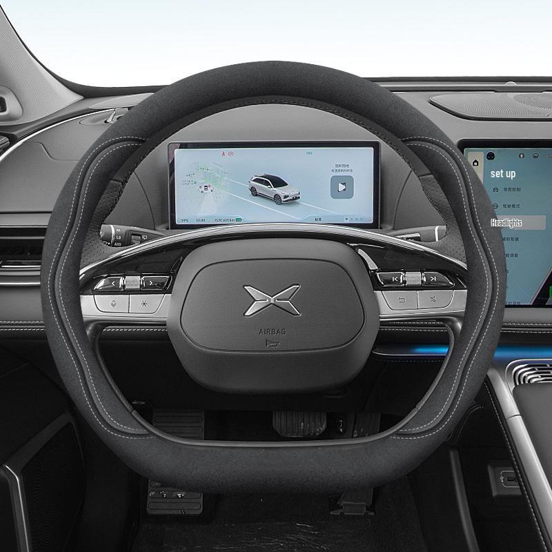 Xiaopeng G6 Steering Wheel Cover: Fits 24 Models, Compatible with X9, P7, P5, M03, G9, G3, Suede, No Sewing Needed