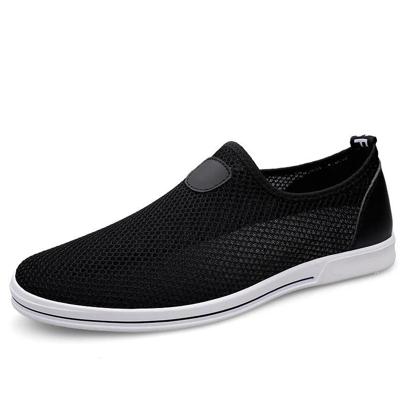 Mens Hollow Out Moccasins Soft Handmade Male Driving Shoes Breathable Summer Mesh Flats Slip-On Casual Shoes Men Outdoor Loafers