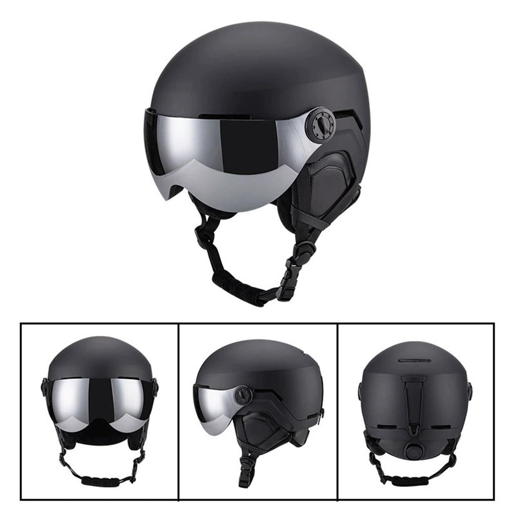 Snowboard Helmet Shockproof Warm Hat with Goggles Outdoor Protective Snow Ski Helmet for Men Women Youth Adults Skiers