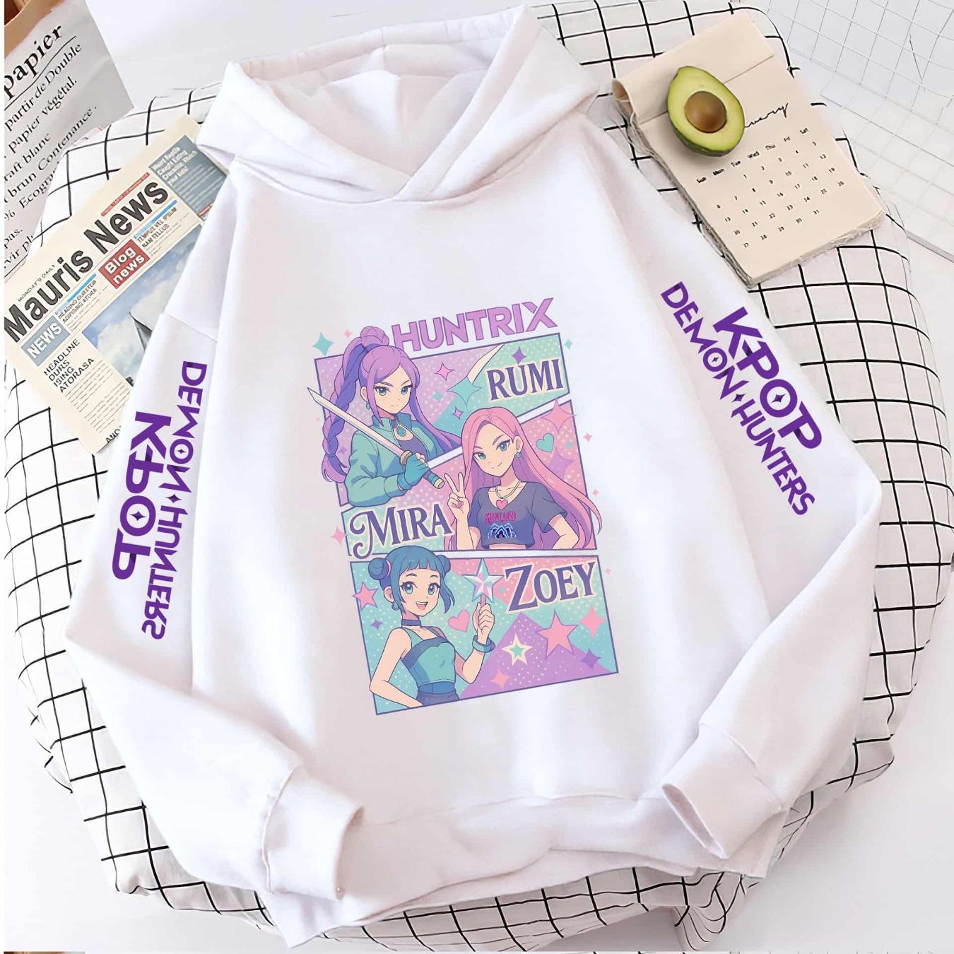 K-Pop Демон Девушки Мода Повседневный Свитшот Фильм Новые Дети K-Pop Охотники на Демонов Толстовки Одежда для Малышек Толстовка Охотников 110