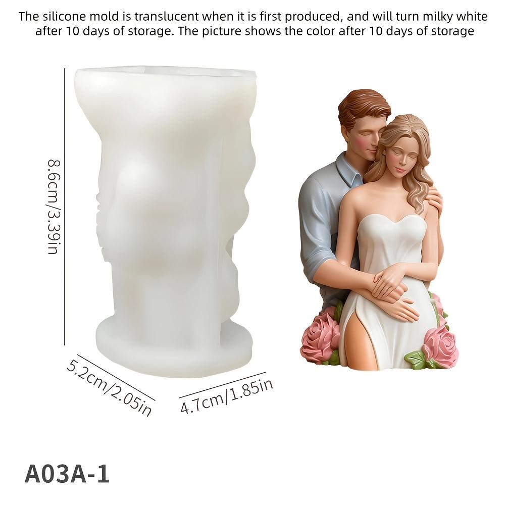 

A Top Quality Silicone Rose Valentine Day Candle Mold | Couple Bust Desktop Decoration with High-Class Plaster Silicone Mold