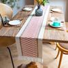 Boho Style Table Runner Patchwork Color Long Farmhouse Rustic Table Runner with Tassel Party Home Decor