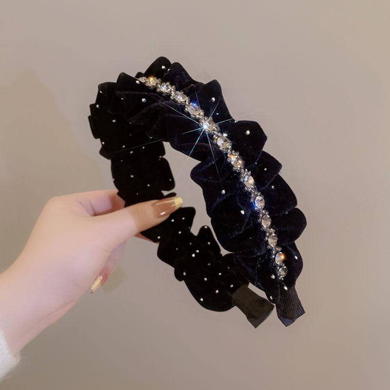 

Velvet Rhinestone Hair Band Women Autumn Winter Luxury Versatile Headband Vintage Hair Accessories