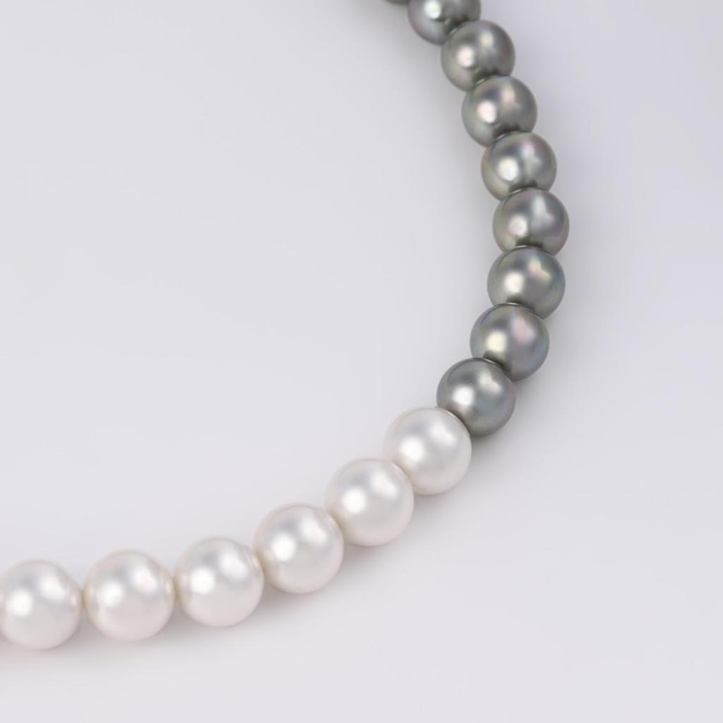 By Yumi Pearl Necklace 8mm9mm RoseYumiRose Popular Ceremonies Simple Stylish Made In Japan [Produced Katsura] Women's (White/Gray)