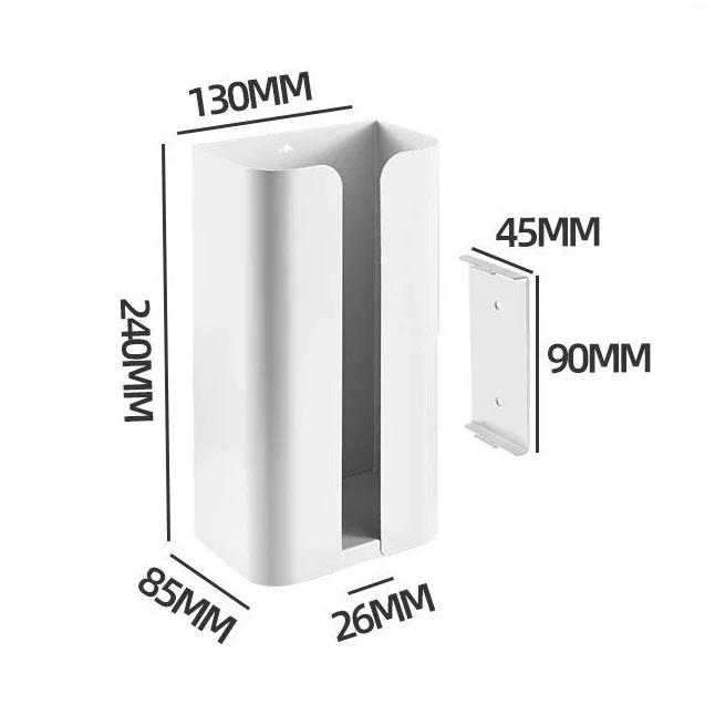 Magnetic Wall Mounted Tissue Holder No Punching Self Adhesive Kitchen Bathroom Paper Storage Box with Garbage Bag Dispenser