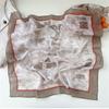 Cashew Small Square Scarf Floral Printed Silk Scarf Retro Cotton Linen Print Scarves  Outdoor