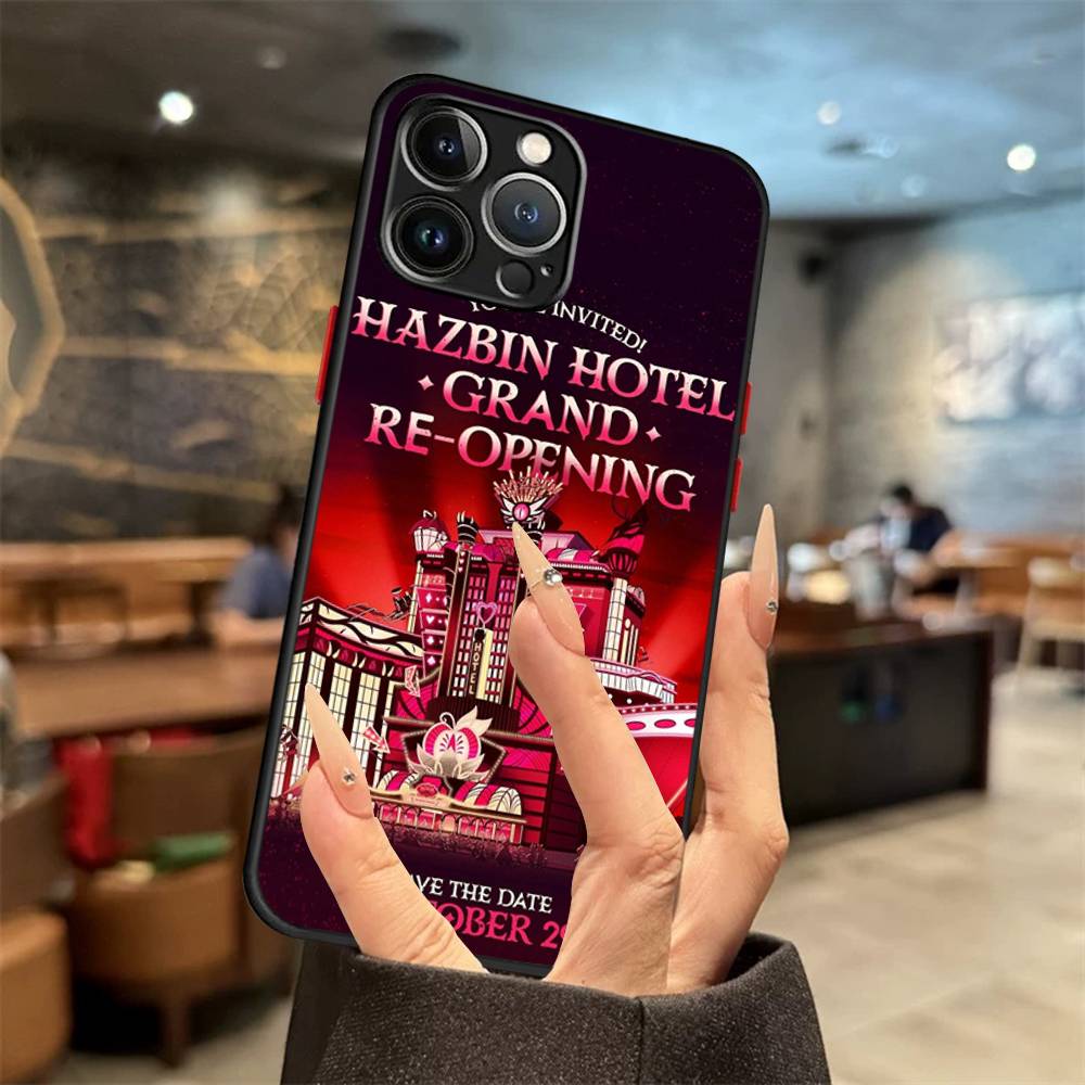 H-Hazbin Hotel Matte Cover Phone Case For iPhone 16 15 14 11 12 13 Mini Pro Max X XR XS shockproof