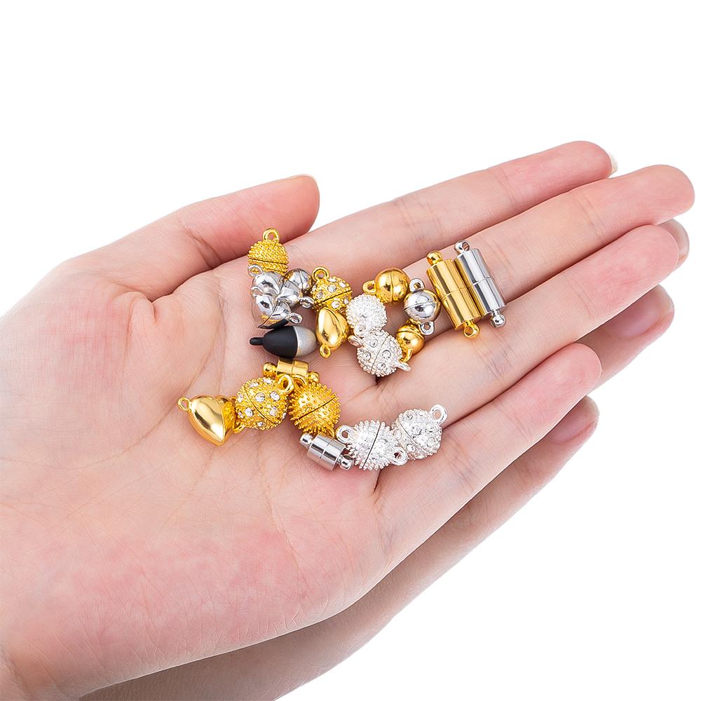 1 Set 2 Sets Verriegelbare Starke Magnetische Verschlüsse Magnetische Endverschluss Verbinder Schmuckherstellung DIY Armband Halskettenverlängerung Zubehör