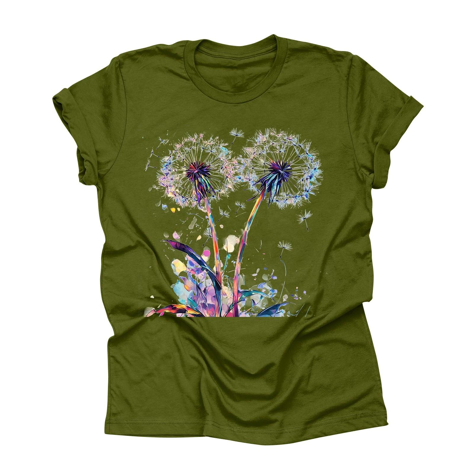

Unisex Casual Fashion Print Crewneck Loose T-shirt L