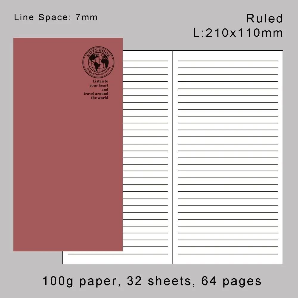 Retro Foil Gold Cover Travelers Notebook Refill Filler Paper for Midori Notebook and Journal Insert Refill Standard Passport