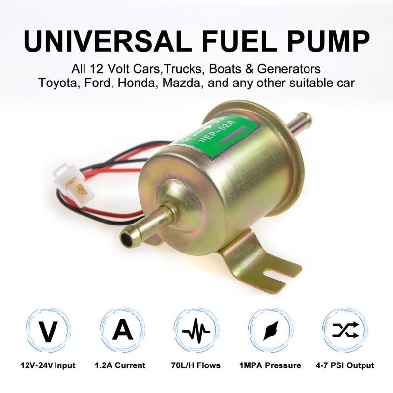 12V HEP-02A low pressure Universal diesel petrol electric fuel pump for Car Carburetor Motorcycle ATV HEP02 DW588