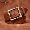 Belt Men's Retro Fashion Personality Niche Ice Crack Leather First Layer Cowhide Youth Jeans Belt