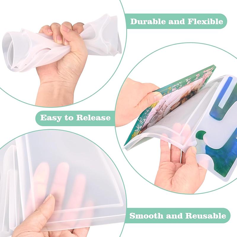 WTEMPO Resin Molds for Photo Frame Picture Frame Resin Molds with Stand Holder Rectangle Oval of Irregular Edge Frame Silicone Molds for Resin Casting