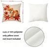 Autumn Shiba Inu Maple Leaf Throw Pillow Covers Pattern Cushion Cover Suitable For Sofa Bedroom Car Pillow Cover