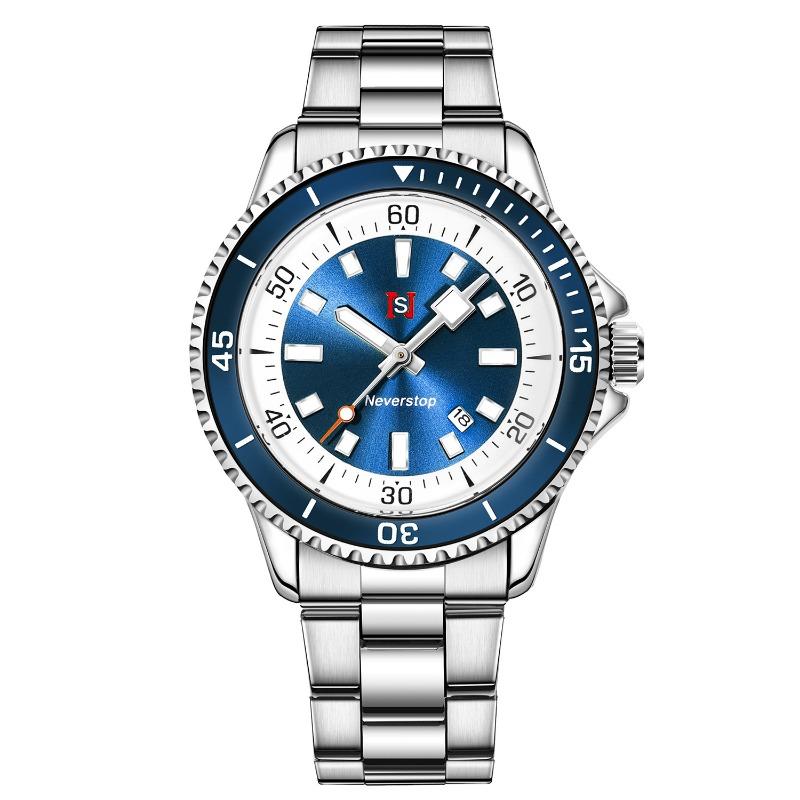 Top Neue Herrenuhr Klassischer Business-Stil Stahlband Quarzuhr Leuchtender Kalender Herrenarmbanduhr