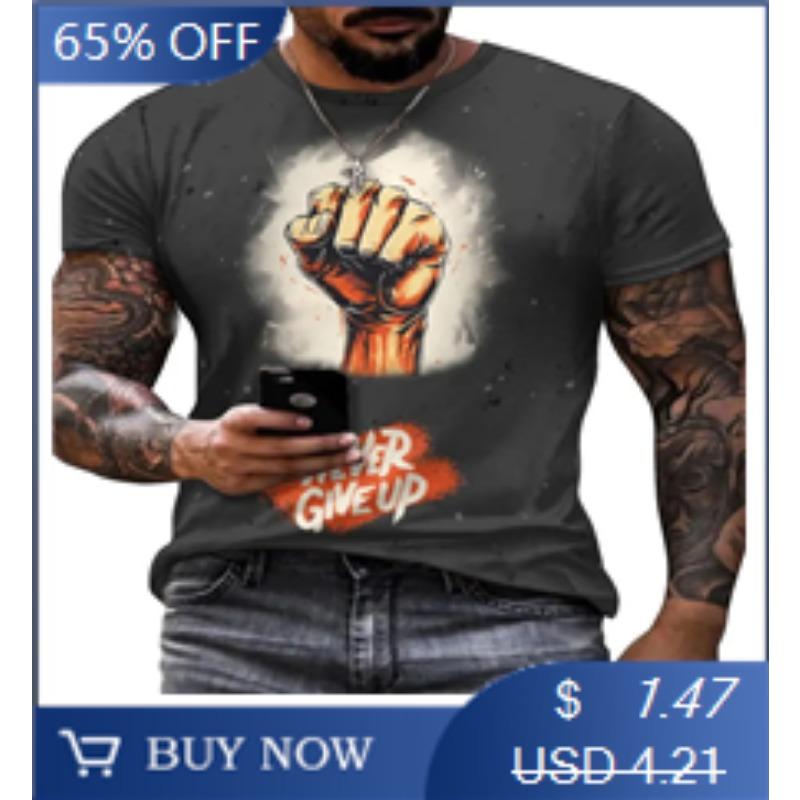 Men's 3D Rabbit Print T-Shirt | Soft Stretch Polyester Fabric | Casual Summer Knit Top with Bold '