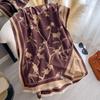 Fashionable And Elegant Scarf Women'S Winter High-End Flower Imitation Cashmere Double-Sided Thickened Long Scarf Large Shawl