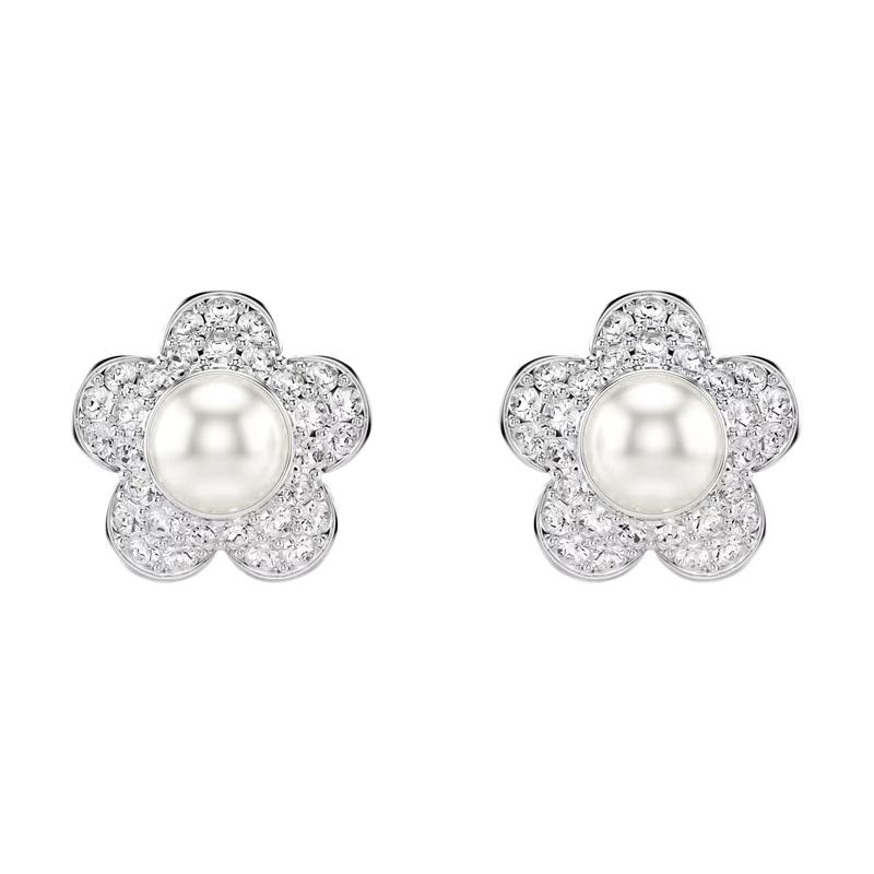 Swarovski Ariana Grande Exquisite Flower Shape Design Crystal Stud Earrings Women s White 5756098 белый