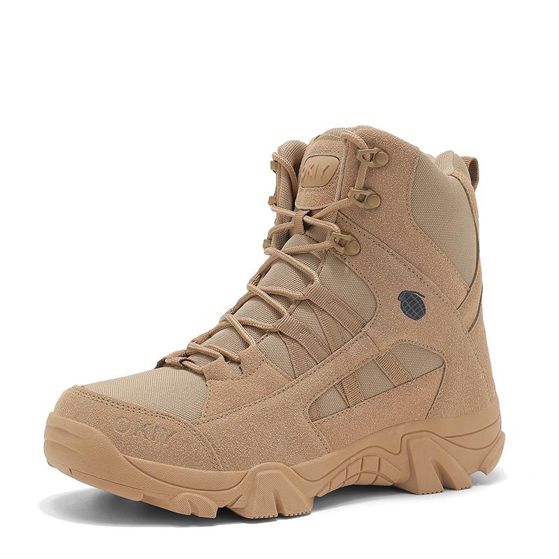 

Hiking Shoes Men Boots Zipper Casual Flat Comfortable Outdoor Ankle Boots Men Anti-slip Thick-soled Durable High-top Boots shoes 44 песочный