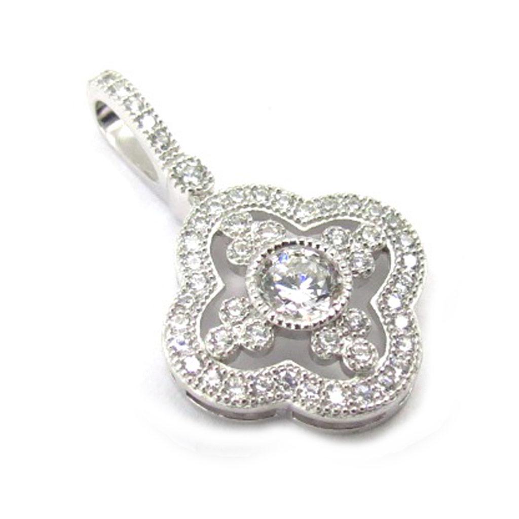 Les Trésors De Lily [K5893] - White 'Sissi' Silver Pendant