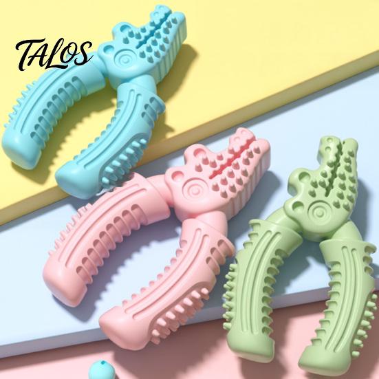Safe Pet Toys Vise Shaped Dog Chew Toy, Bite Resistant TPR Puppy Teething Chewing Toy for Teeth Cleaning & Gum Massage