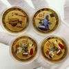 China's the Four Great Inventions, Commemorative Medals, Colored Gold Coins, Papermaking, Printing, Compass, Craft Gifts