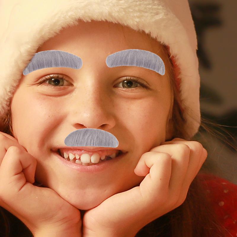 Conjunto de Sobrancelhas de Halloween Vibrante Fibra Sintética Artificial Bigode Conjunto de Sobrancelhas Bastão Multifuncional Para Adicionar Foto Adereços Para Tema