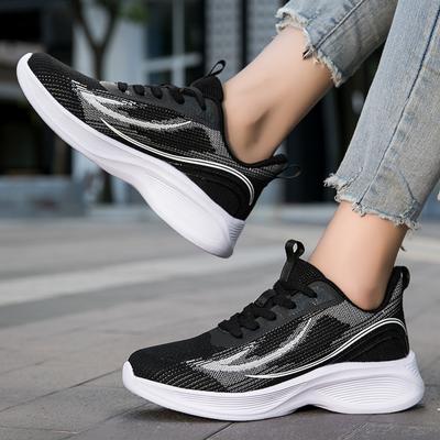 Mode Printemps Nouveaux Chaussures de Course pour Femmes Surface en Mesh Respirant Chaussures Décontractées Légères à Lacets Semelle Souple Chaussures de Randonnée Tennis Féminines