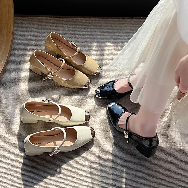 Fashion Shoes Female 2025 Fashion Square Toe Women's Pumps Autumn Shallow Solid Colors Outdoor Casual Chunky Heels Office Ladies Shoes