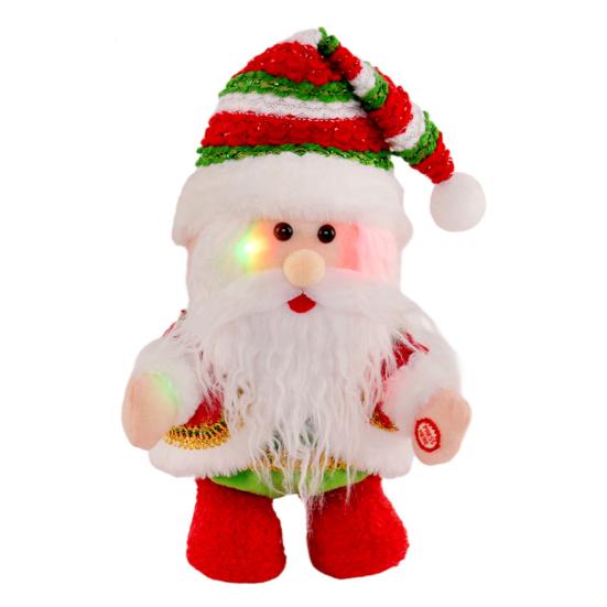 Santa Claus Ornament Electric Walking Singing Santa Toy with Funny Moves Songs Stuffed Christmas Doll Holiday Decoration