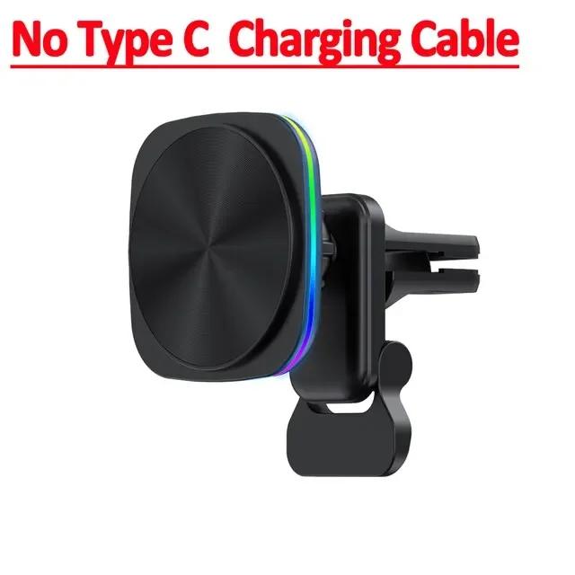 RGB Car Magnetic Phone Holder Stand 30W Wireless Charger Car Mount For iPhone 14 13 12 Pro Max Car Fast Charging Station Macsafe