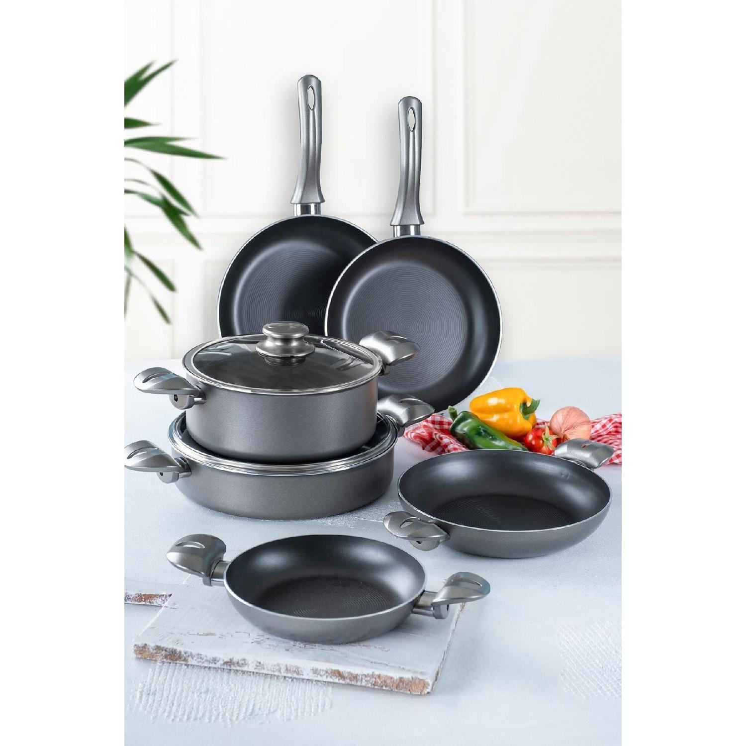 

Platinum 8 Piece Cookware Set сірий колір