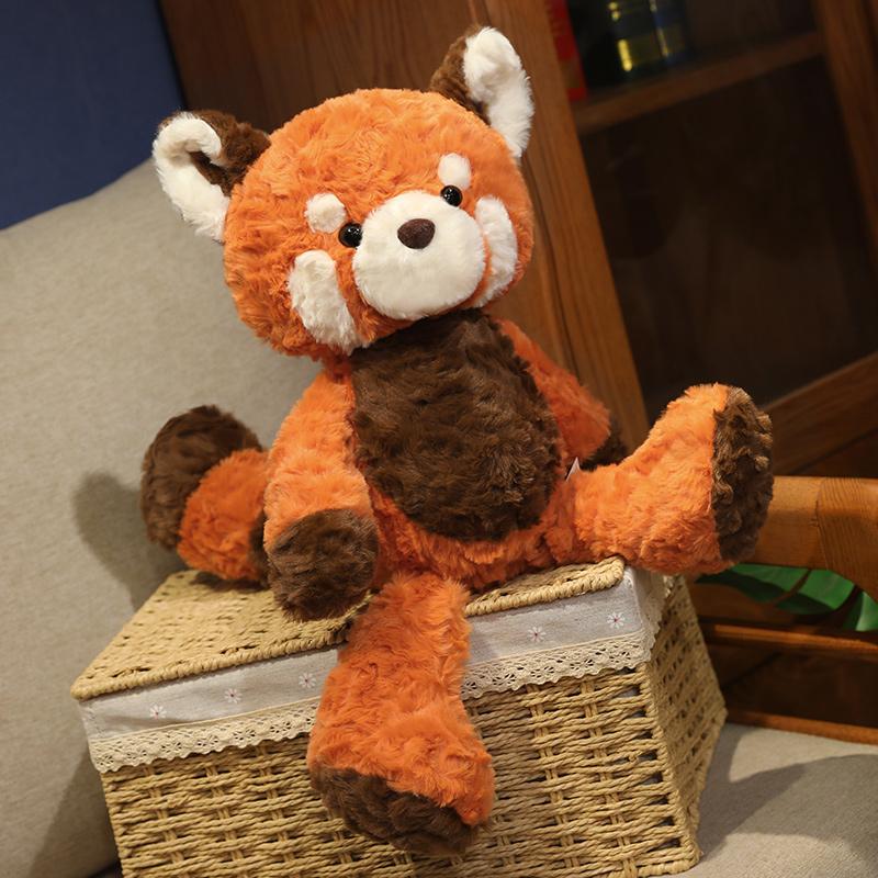 Cute Fluffy Bear Fox Plush Toy Gentle Soft Cartoon Red Panda Stuffed Doll Birthday Gift Gift Idea Great for Building Skills and Creativity
