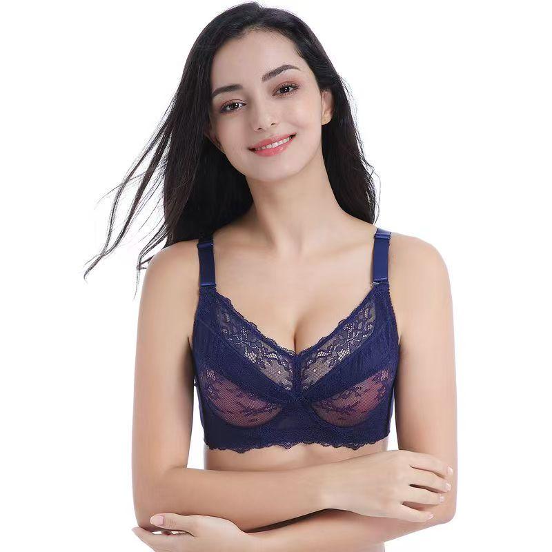 Full Size Thin Underwire Bra for Large Breasts No Cotton Thin Lace Underwear