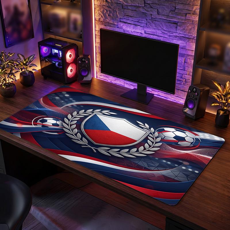 Republi Football Crest Mouse Pad, Extended Non Slip Rubber Desk Mat for Gaming Office Laptop Fan Gift