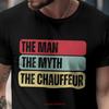 Dad Life The Man Myth Chauffeur T Shirt Funny Fathers Day for Cool Taxi vintage Washed Unisex Slightly fashion Casual