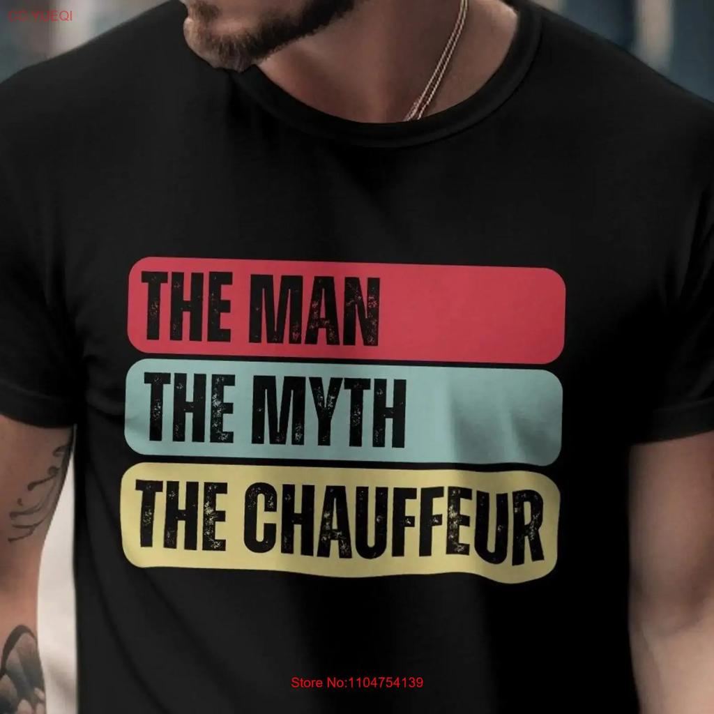 Dad Life The Man Myth Chauffeur T Shirt Funny Fathers Day for Cool Taxi vintage Washed Unisex Slightly fashion Casual
